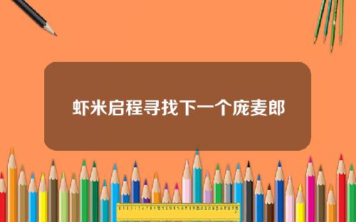 虾米启程寻找下一个庞麦郎