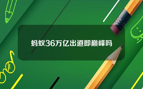 蚂蚁36万亿出道即巅峰吗