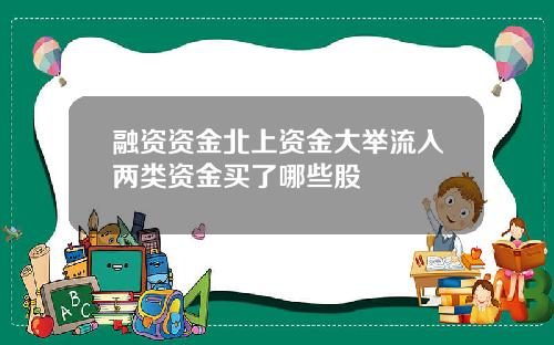 融资资金北上资金大举流入两类资金买了哪些股
