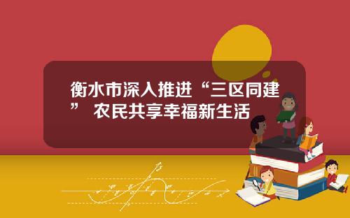 衡水市深入推进“三区同建” 农民共享幸福新生活