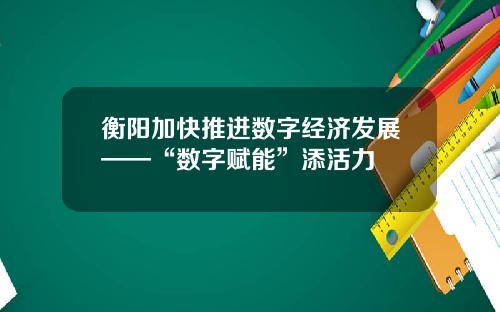 衡阳加快推进数字经济发展——“数字赋能”添活力