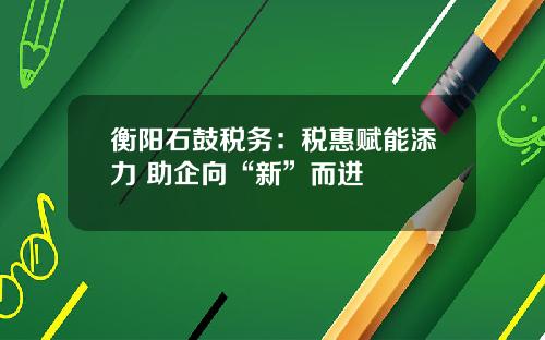 衡阳石鼓税务:税惠赋能添力 助企向“新”而进