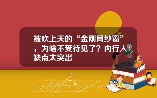被吹上天的“金刚网纱窗”,为啥不受待见了?内行人:缺点太突出
