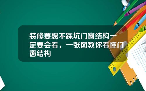 装修要想不踩坑门窗结构一定要会看,一张图教你看懂门窗结构