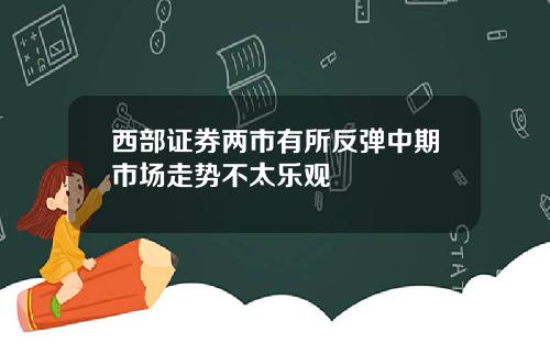 西部证券两市有所反弹中期市场走势不太乐观