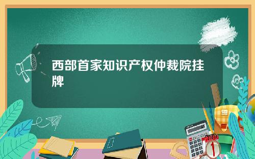 西部首家知识产权仲裁院挂牌