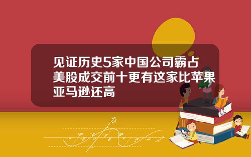 见证历史5家中国公司霸占美股成交前十更有这家比苹果亚马逊还高