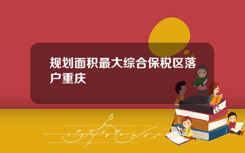 规划面积最大综合保税区落户重庆