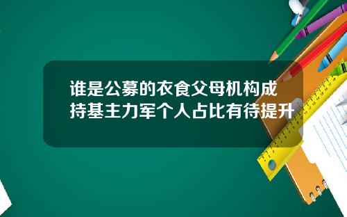 谁是公募的衣食父母机构成持基主力军个人占比有待提升