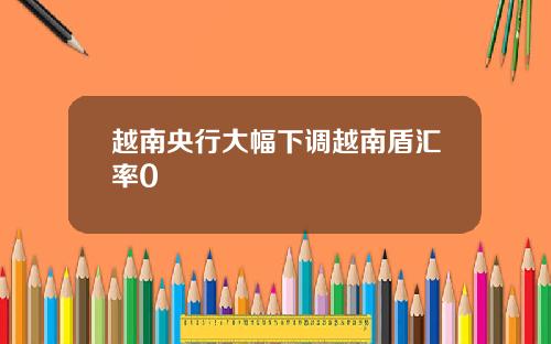越南央行大幅下调越南盾汇率0