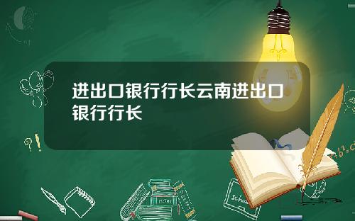 进出口银行行长云南进出口银行行长