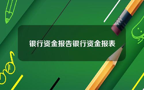 银行资金报告银行资金报表