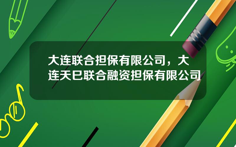 大连联合担保有限公司，大连天巳联合融资担保有限公司