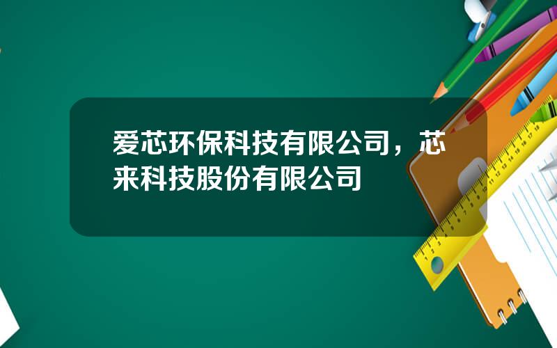 爱芯环保科技有限公司，芯来科技股份有限公司