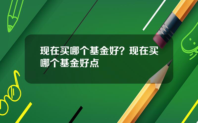 现在买哪个基金好？现在买哪个基金好点