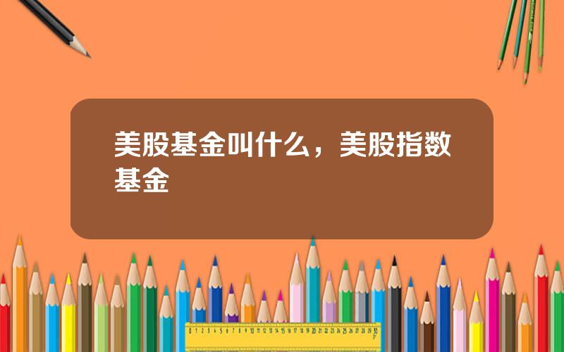 美股基金叫什么，美股指数基金