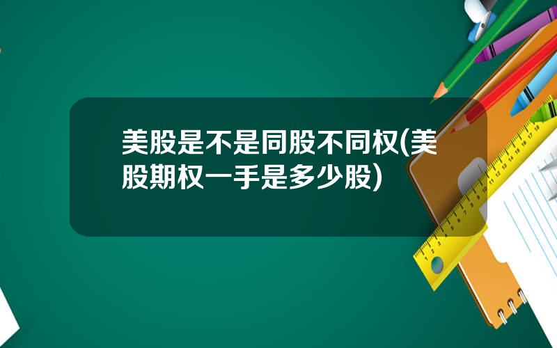 美股是不是同股不同权(美股期权一手是多少股)