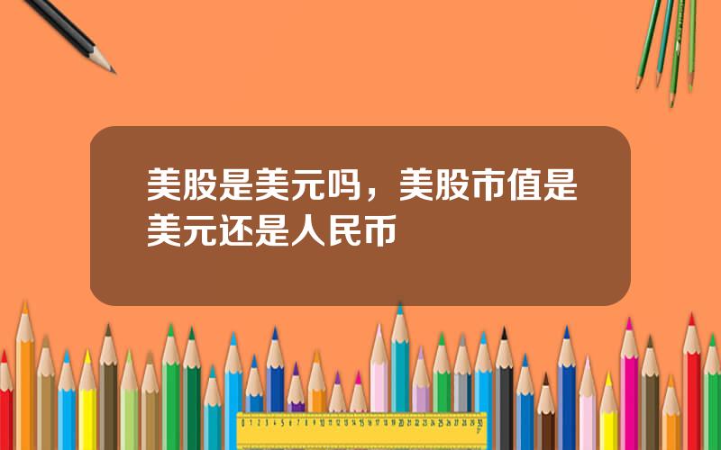 美股是美元吗，美股市值是美元还是人民币