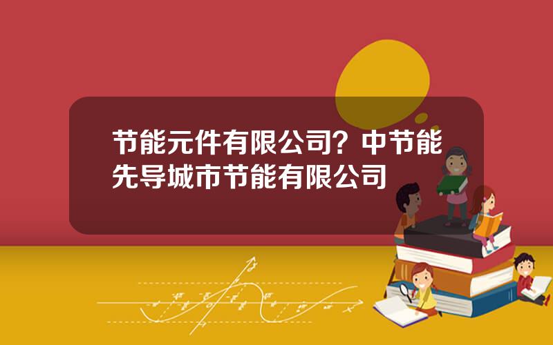 节能元件有限公司？中节能先导城市节能有限公司