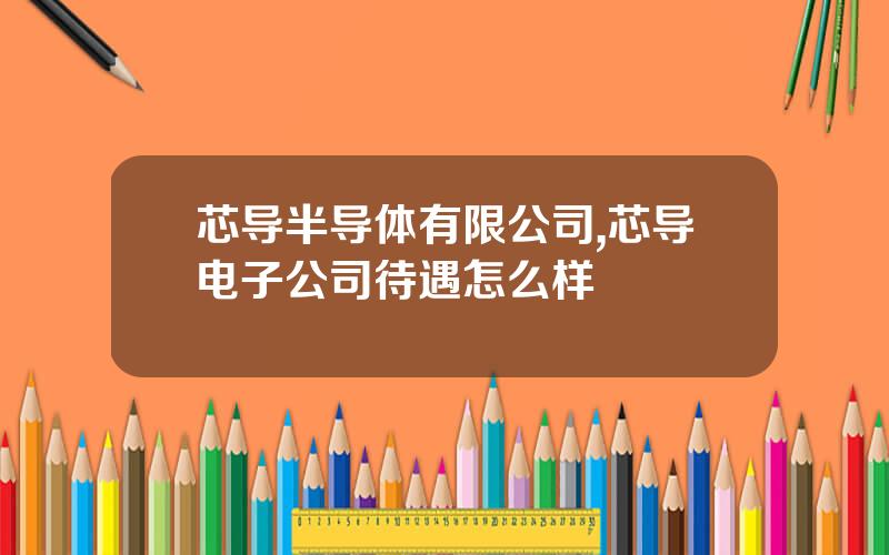 芯导半导体有限公司,芯导电子公司待遇怎么样