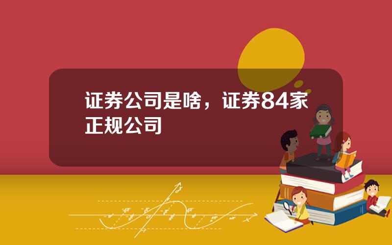 证券公司是啥，证券84家正规公司
