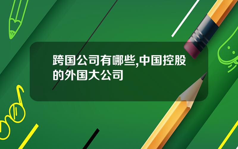 跨国公司有哪些,中国控股的外国大公司