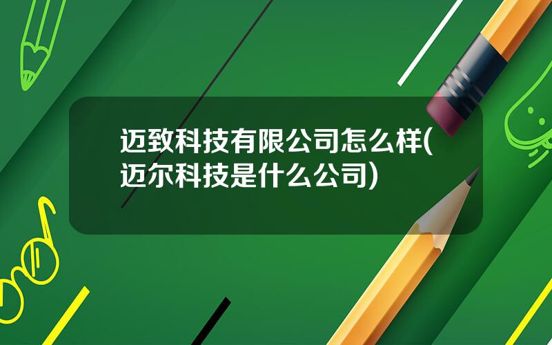 迈致科技有限公司怎么样(迈尔科技是什么公司)